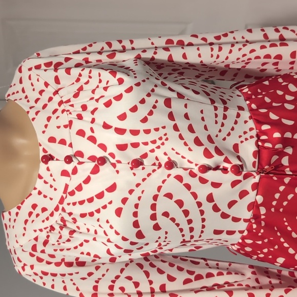 70s Stylish Red and White Women's Jumpsuit - Picture 4 of 7